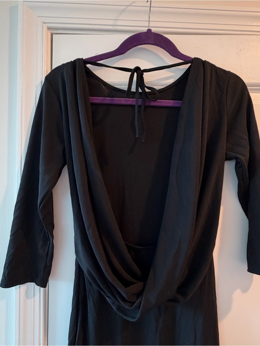 ASOS Black Draped Open Back Maxi Dress - Picture 8 of 11